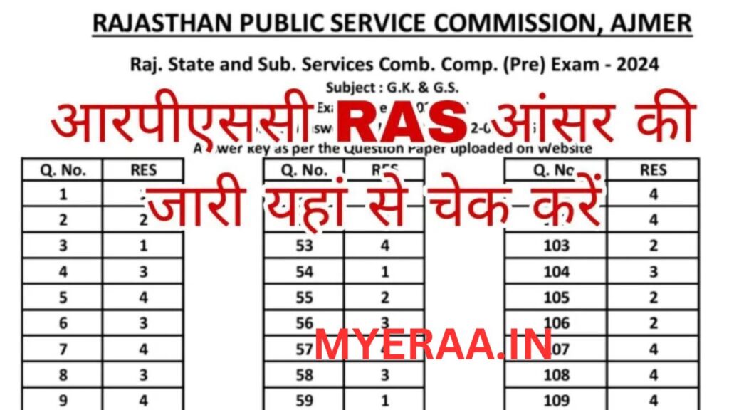 RPSC RAS Answer Key 2025: आरपीएससी आरएएस भर्ती की ऑफिशियल आंसर की जारी यहां से चेक करें